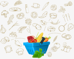 蔬菜篮子卡通蔬菜篮子高清图片
