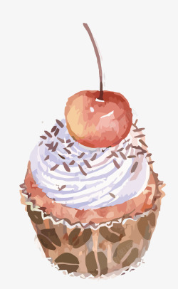 水彩蛋糕矢量图素材