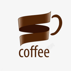创新抽象风格曲线咖啡标志素材