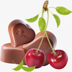 巧克力和樱桃素材