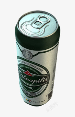 深绿色条纹啤酒罐素材