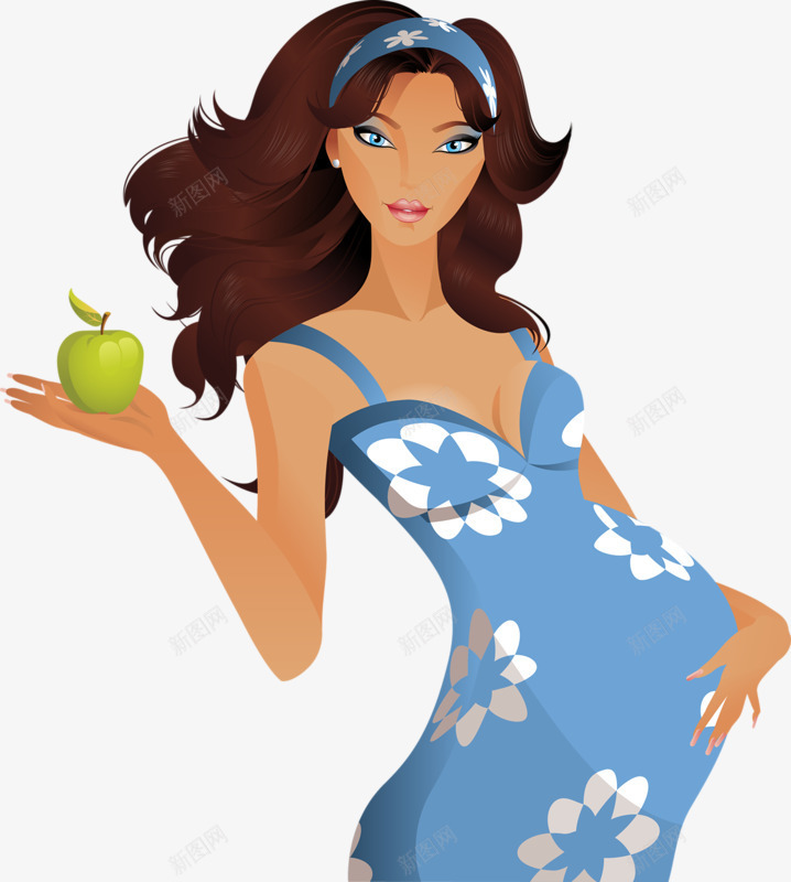 吃苹果的孕妇png免抠素材_88icon https://88icon.com 好看 孕妇 彩色 简单