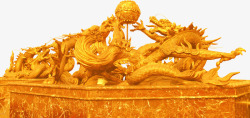 黄金双龙戏珠雕塑奥运会素材