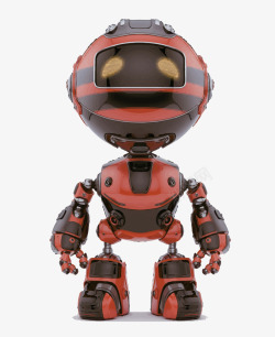 红色科幻机器人矢量图素材