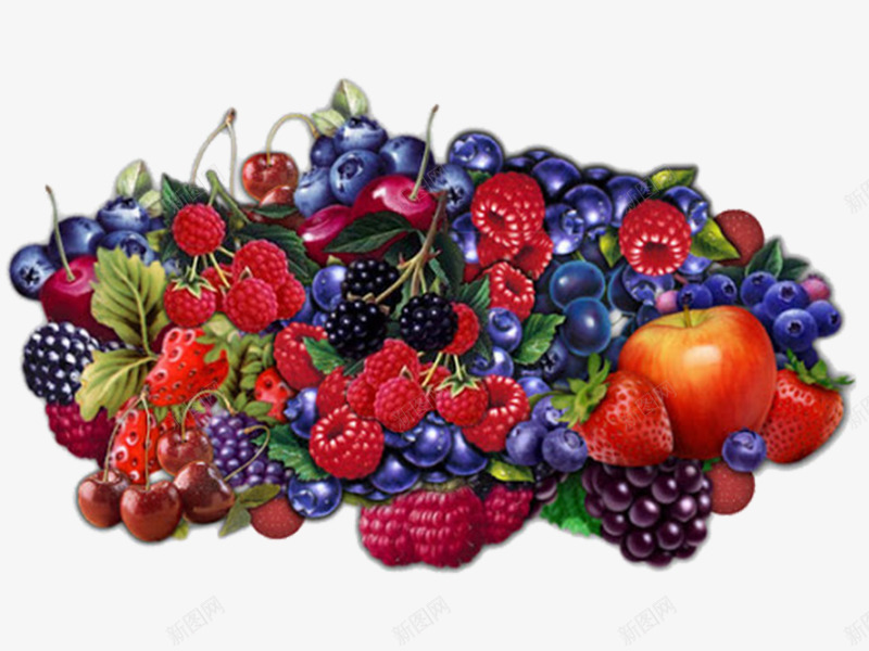 手绘草莓桑葚png免抠素材_88icon https://88icon.com 创意 卡通 手绘 桑葚 水果 苹果 草莓