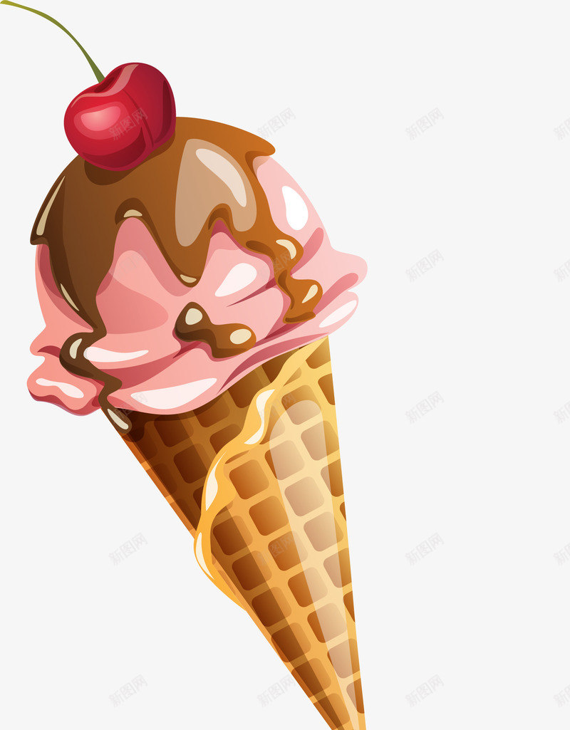 手绘多彩冰激淋png免抠素材_88icon https://88icon.com 冰激淋 唯美 多彩 手绘 樱桃 水彩 渐变 简约