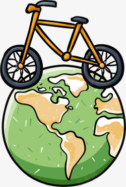 低碳出行自行车环保地球素材
