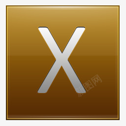 字母X黄金图标图标