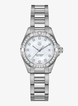 泰格豪雅腕表手表银色镶钻女表素材