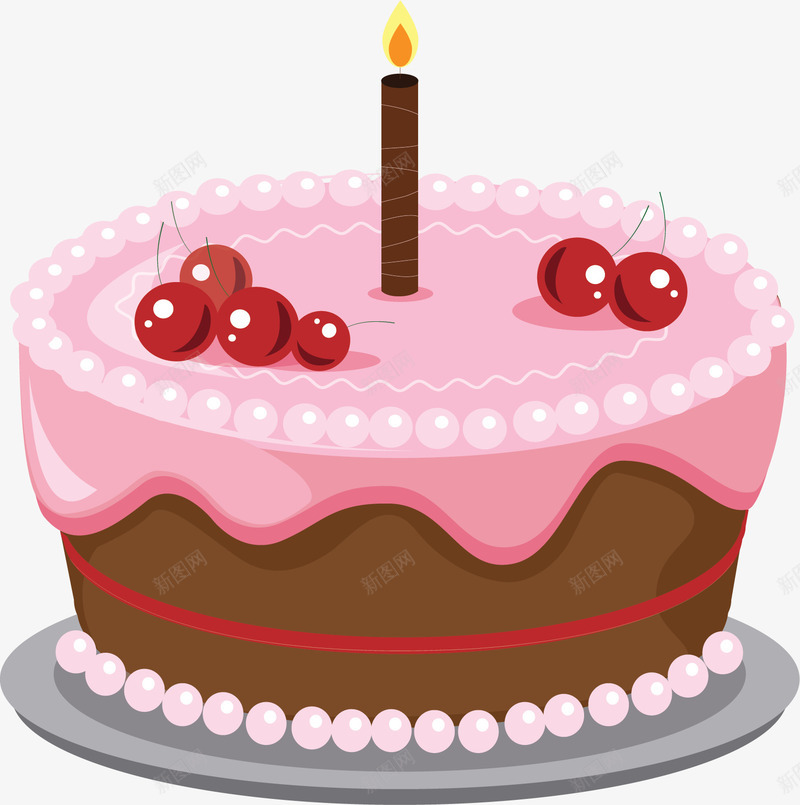 樱桃装饰生日蛋糕矢量图ai免抠素材_88icon https://88icon.com 樱桃 樱桃蛋糕 生日蛋糕 矢量png 粉色蛋糕 蛋糕 矢量图