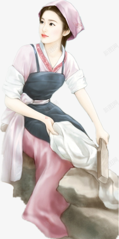 粉衣洗衣服女子png免抠素材_88icon https://88icon.com 图片 女子 衣服