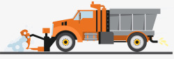 橙色铲雪车辆素材