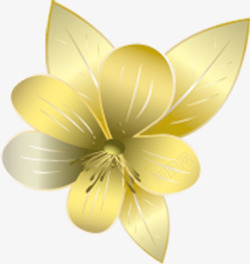 黄色淡雅时尚花朵礼品装饰素材