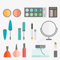 女性化妆工具矢量图素材