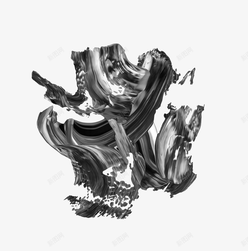 黑白个性的油漆色块png免抠素材_88icon https://88icon.com 乱乱的 抽象 油漆 笔触 色块 颜色深 高清 黑色