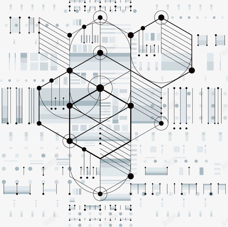 简约工程机械图纸png免抠素材_88icon https://88icon.com 几何图形 多边形 时尚 科技