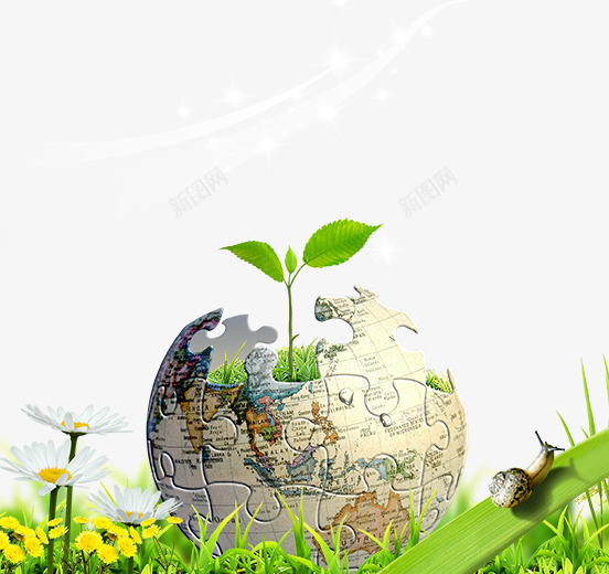 绿色地球创意海报psd免抠素材_88icon https://88icon.com 小草 拼图地球 树苗 泡泡 色风景桌面壁纸保护地球的广告语 花朵 草地