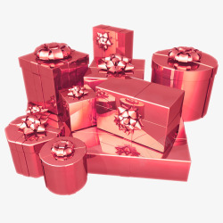 新年礼物装饰红色礼品盒素材