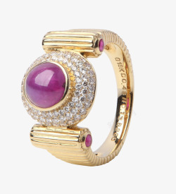 紫宝石黄金戒指素材