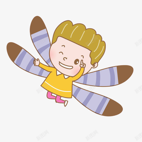 小清新带翅膀的孩子图png免抠素材_88icon https://88icon.com 卡通 呆萌 图案 天使 微笑 插图 玩耍 男生 飞翔的