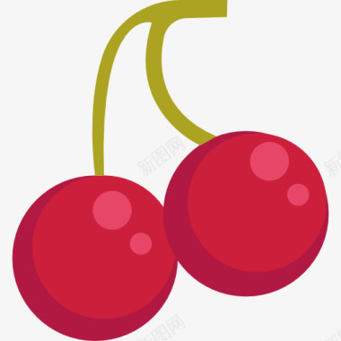 水果水彩画樱桃图标图标