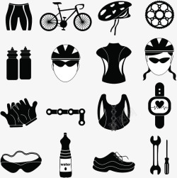 服装部件黑色手绘自行车图标高清图片