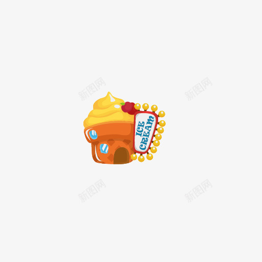 冰淇淋屋png免抠素材_88icon https://88icon.com 冰淇淋 卡通 店铺