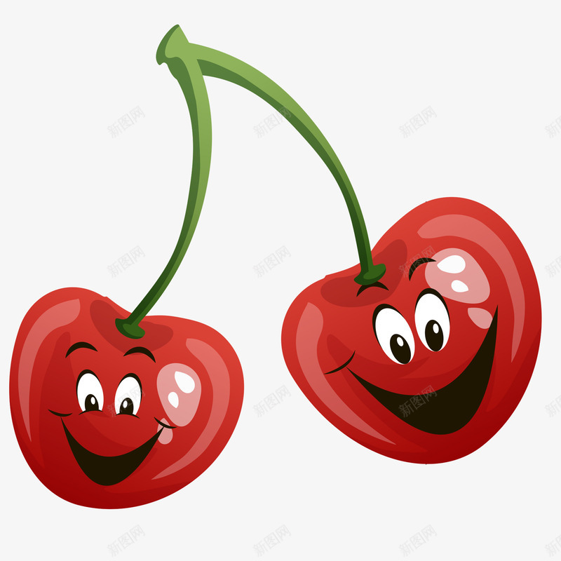 卡通手绘樱桃插画png免抠素材_88icon https://88icon.com 卡通樱桃 手绘樱桃 樱桃插画 水果