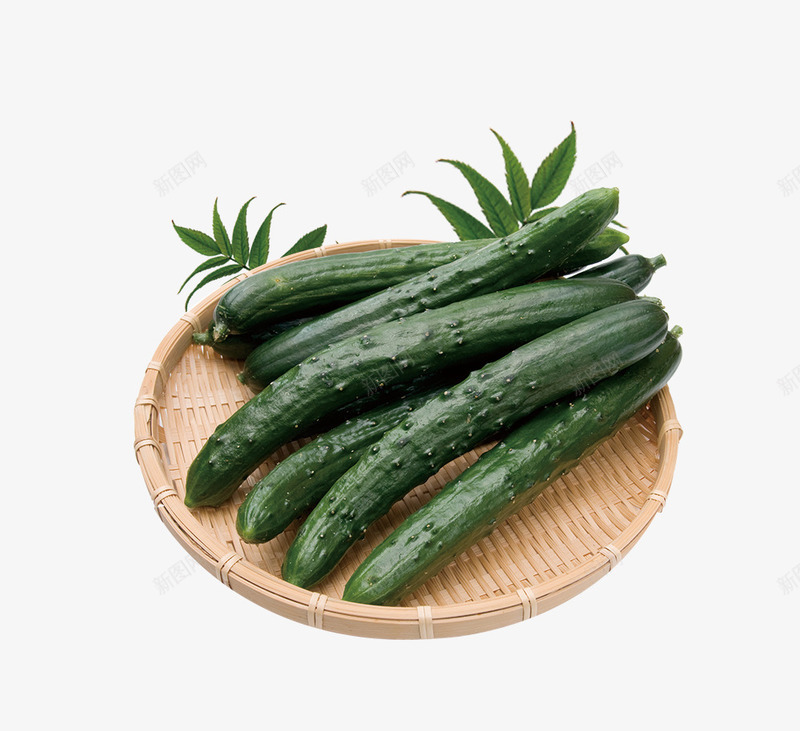 编织筐里的绿色黄瓜psd免抠素材_88icon https://88icon.com 免抠新鲜蔬菜 免抠青瓜 绿叶装饰 绿色 编织筐里的 黄瓜