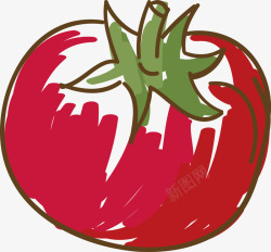 西红柿简笔画矢量图素材