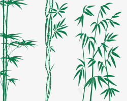 绿色手绘竹子素材