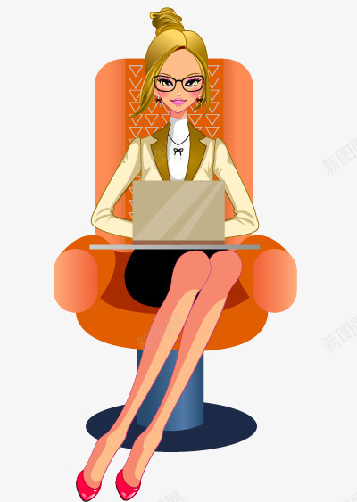 卡通手绘职业女性png免抠素材_88icon https://88icon.com 卡通 女人 女性 手绘 沙发 笔记本 职业女性