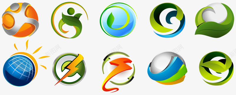 不同元素logo图标图标