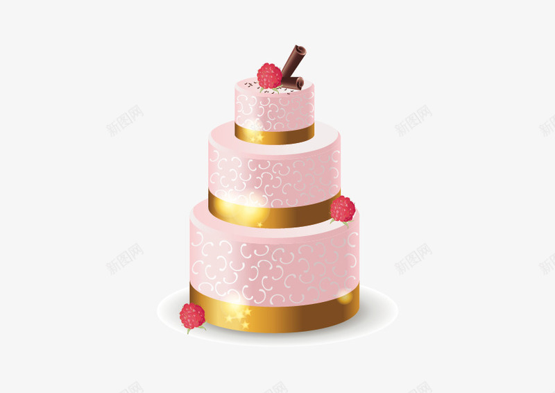 三层蛋糕矢量图ai免抠素材_88icon https://88icon.com 三层 樱桃 粉色 蛋糕 矢量图