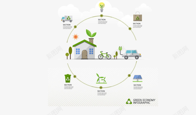 回收利用生态生活矢量图图标图标
