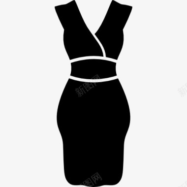 性感的女人穿黑衣服的图标图标