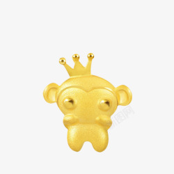 黄金金属吱嘎小猴子素材