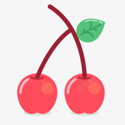 红色卡通樱桃水果素材