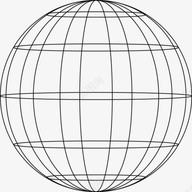 黑色线条地球图标图标