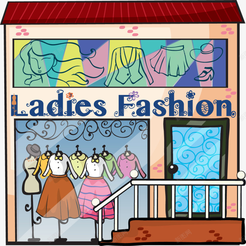 女人时尚服装小店png免抠素材_88icon https://88icon.com fashion ladies 女人时尚 女性服装 时尚服装 服装小店