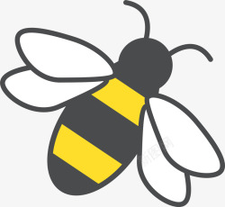 黄色白色长翅膀手绘黄色蜜蜂翅膀高清图片
