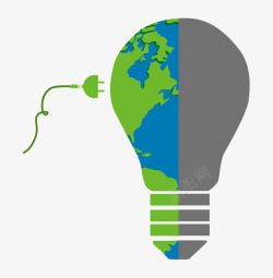 地球熄灯一小环环保公益节约能源素材
