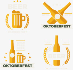 黄色啤酒瓶啤酒图标高清图片