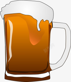 棕色酒水卡通啤酒高清图片