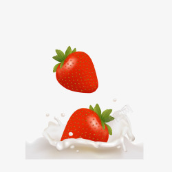 草莓水果牛奶滴喷溅素材
