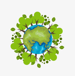 绿色创意环保地球插画素材