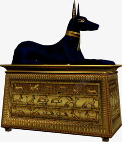 黑色埃及狗雕塑素材