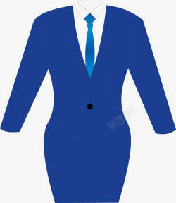 女性蓝色套装图素材