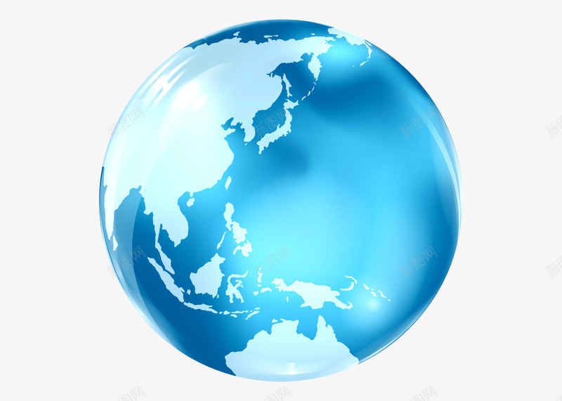 蓝色立体地球png免抠素材_88icon https://88icon.com 圆形 地球 水波 立体 蓝色