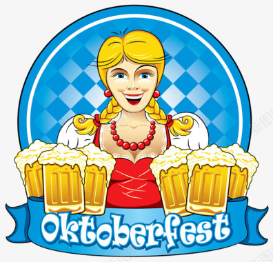 卡通啤酒节LOGO图标图标